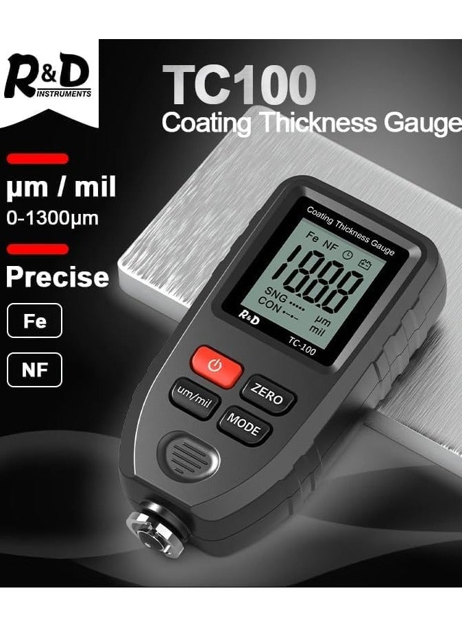 R&D TC100 Car Paint Coating Thickness Gauge Meter Handheld 0-1300um for Both Steel and Aluminum Base Metal,Check The Car’s Original Coating Auto Car Paint Meter - Image 4